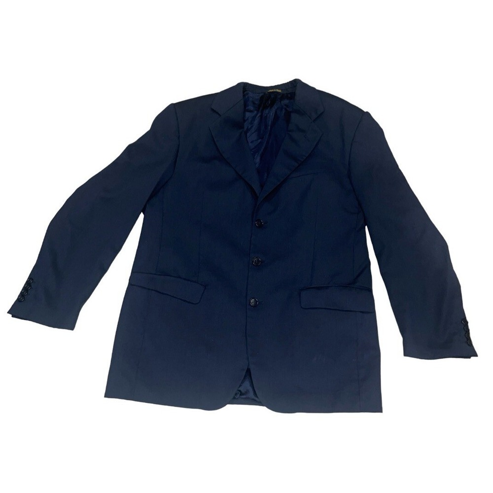 Vintage Principe Italy Navy Blue 3 Button Women's Jacket Lined See Description